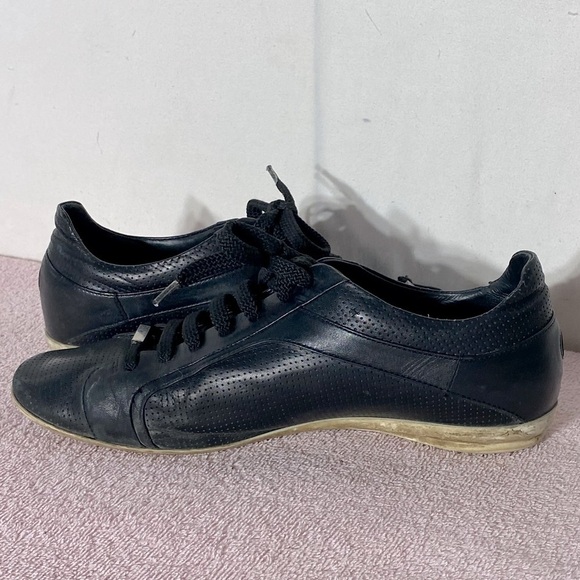 BOSS Hugo Boss Black Leather Low Top Trainers Sneakers 41 - Picture 6 of 15